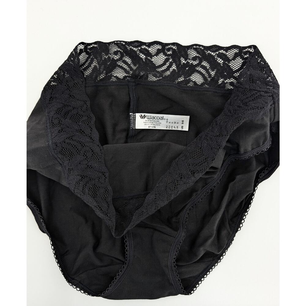 Wacoal Cotton Suede Hi Cut Brief Black - Picture 5 of 8